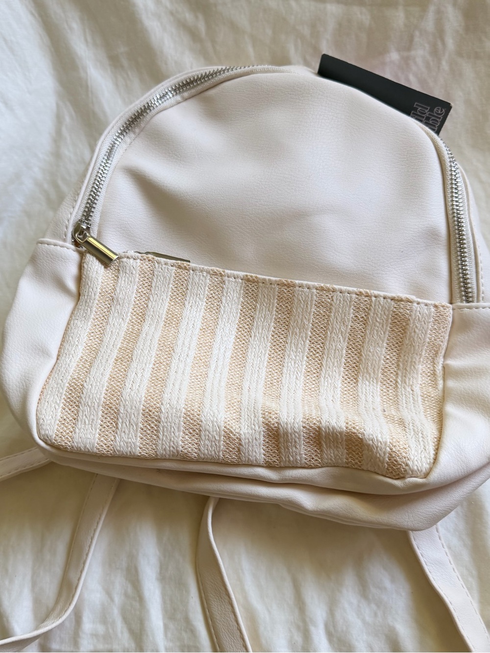 wild fable Cream Mini Backpack with Adjustable Straps
